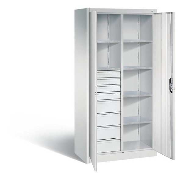CP Furniture Hinged door cabinet, 2 doors, 4 small and 4 large drawers, Width 930 mm, 8921-305