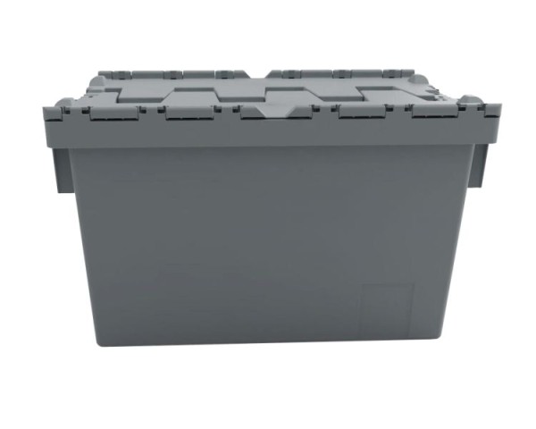 Reusable Transport Packaging Handheld Attached Lid Containers - Black, 24 x 16 x 16, DCNA90-241616-BK