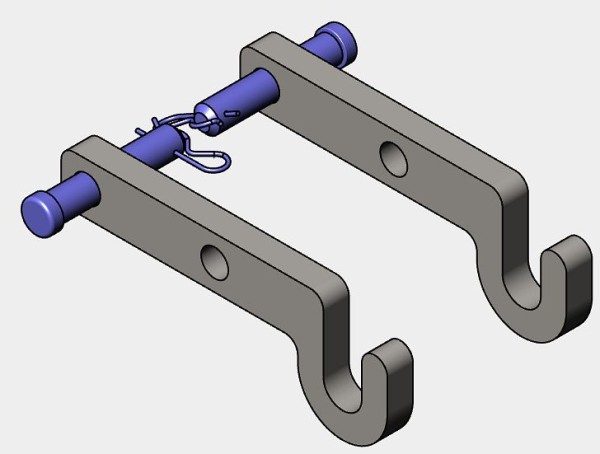 Mag-Mate Hook & Pin Kit to allow for use of NEO-600 Magnets with MCL660 Beam, MCLHOOK