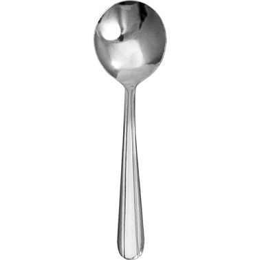 International Tableware Dominion Medium 18/0 Stainless Bouillon Spoon 5-7/8", Silver, Quantity: 36 pieces, DOM-113