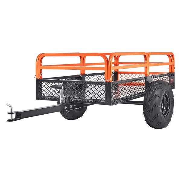 VEVOR Heavy Duty Steel ATV Dump Trailer, 1500-Pound Load Capacity 15 Cubic Feet, Tow Behind Dump Cart Garden Trailer, HYTCWGK15CUFTPB5GV0