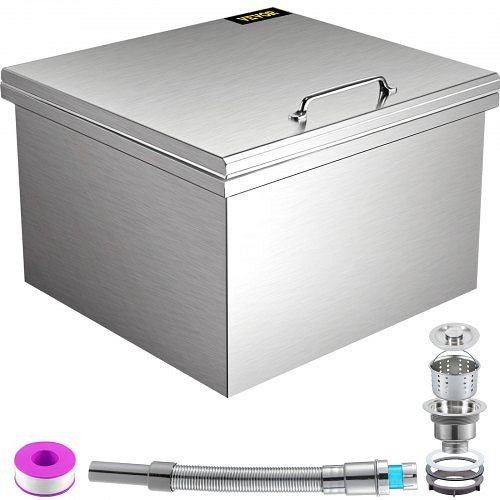 VEVOR Drop in Ice Chest 20"L x 18"W x 13"H Drop in Cooler Stainless Steel, QRSJ20X18X13W2RQGV0
