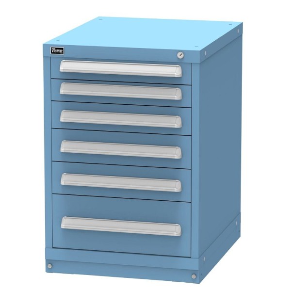 Vidmar LIGHT BLUE Bench Height Drawer Cabinet with 6 Drawers, 27.75" x 22.5" x 33", RP1134AL-LIGHT BLUE