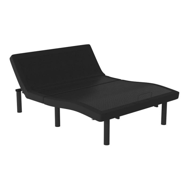 Flash Furniture Selene Adjustable Upholstered Bed Base with Wireless Remote, Independent Head/Foot Incline - Full - Black, AL-DM0201-F-GG