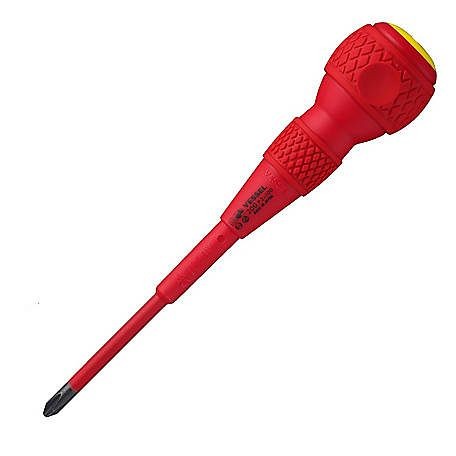 VESSEL Ball Grip Insulated Screwdriver, Tip Size: PH 2, Shaft Length: 4 in., 200P2100