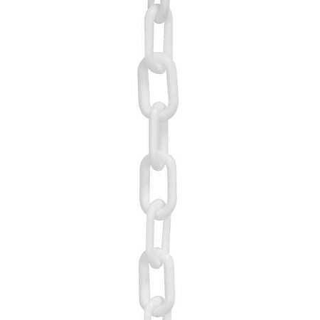 Mr. Chain Heavy Duty Plastic Barrier Chain, White, 2-Inch Link Diameter, 100-Foot Length, 51001-100