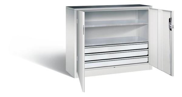 CP Furniture Side cabinet, 2 hinged doors, external hinges, H 1000 x W 1200 x D 400 mm, 8830-5035