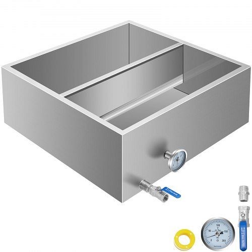 VEVOR 2'x2' Flow Divided Maple Syrup Pan with Valve, Therm, Plugs. Evaporator, ZFQ2X2GB000000001V0
