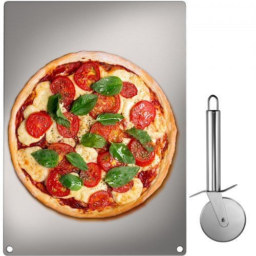 VEVOR Baking Steel Pizza, Rectangle Steel Pizza Stone, 14" x 20" Steel Pizza Plate, 0.4"Thick Steel Pizza Pan, PSGBBZK3651CMVADVV0