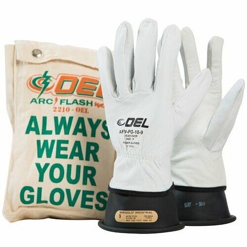 OEL CLASS 00 (500 Volts) Rubber Glove Kit, Length: 11", Sizes: 8, Color: Black, IRG0011B8K