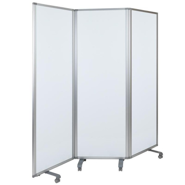 Flash Furniture Raisley Mobile Magnetic Whiteboard Partition with Lockable Casters, 72"H x 24"W (3 sections included), BR-PTT001-3-M-60183-GG