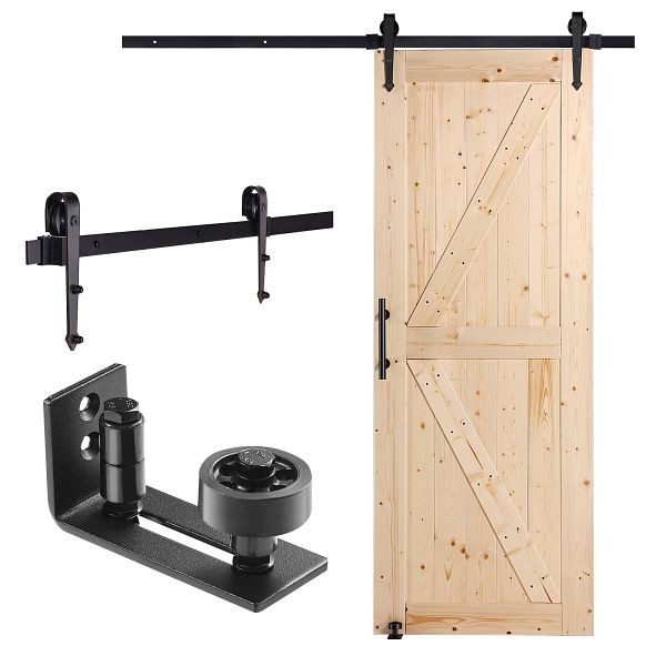 VEVOR Barn Door and Hardware Kit, 30" x 84" Wood Sliding Barn Door, MZGCMTZYS308EQ3YEV0