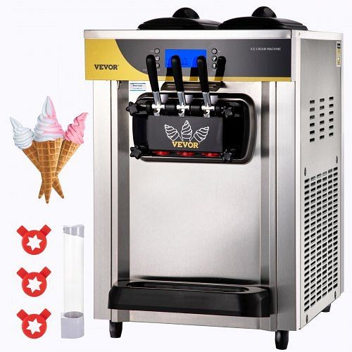 VEVOR Countertop Soft Serve Ice Cream Maker 22-30L/H 2200W Frozen Yogurt Machine, S2230LHR1110VIP0GV1