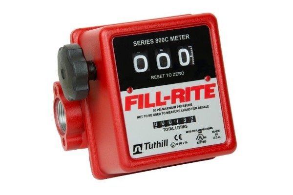 Fill-Rite Mechanical 1" Meter, Up to 99.9 Liter Digits, 807CL1