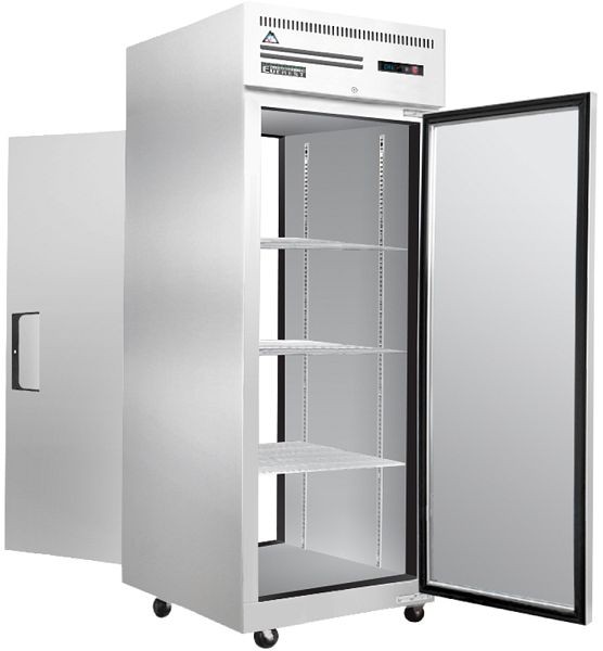 Everest Refrigeration 1 Section - 1 Front Solid Door & 1 Rear Solid Door Pass-Thru Refrigerator, 29 1/4", ESPT-1S-1S