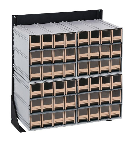 Quantum Storage Systems Interlocking Storage Cabinets Floor Stand, single sided, 12"D x 23-5/8"W x 28"H, includes (48) ivory drawers, QIC-124-122IV