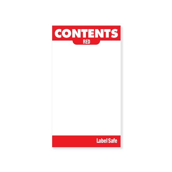 OilSafeSystem Adhesive Contents Labels 2"x3.5", Red, 282108
