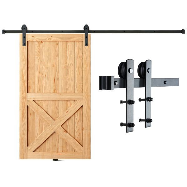 VEVOR 8FT Sliding Barn Door Hardware Kit for Single Door, 330 lbs, I Shape, GCYMWJTJHS8FDEY4EV0