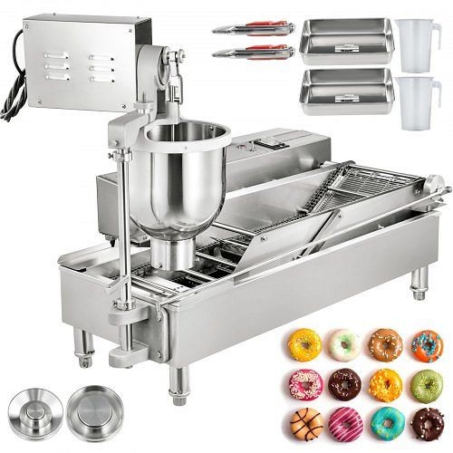 VEVOR Commercial Automatic Donut Making Machine 2 Rows Auto Doughnut Maker 7L Hopper Donut Maker, QZDTTQJSP00000001V1