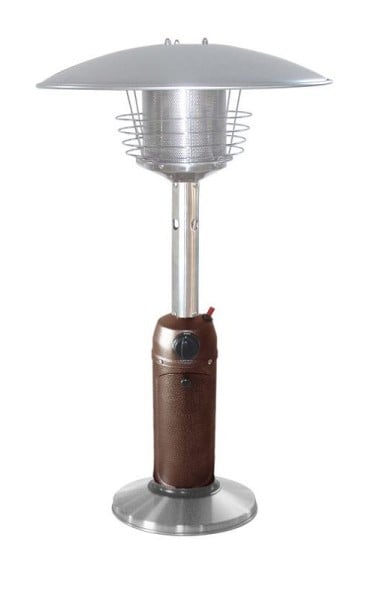 AZ Patio Heaters Table Top Patio Heater in Stainless Steel and Hammered Bronze, HLDS032-BB