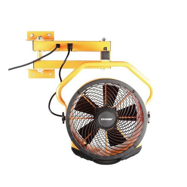 XPOWER 1/4 HP 2100 CFM, 4 Speed, 14" Warehouse, Dock, Cooling Fan with 3-Hour Timer and DA-405 20" Wall Mount Arm, FA-300K