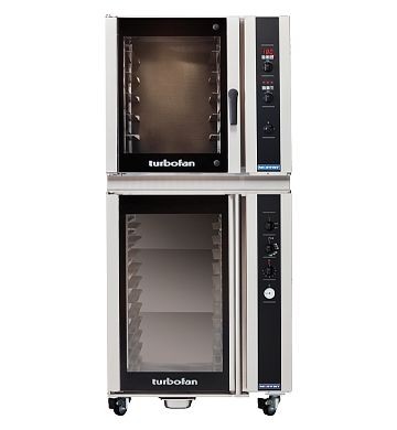 Moffat Turbofan E35D6-26 and P85M12 - Full Size Digital/Electric Convection Oven on a 12 Tray Manual/Electric Proofer/Holding Cabinet, E35D6-26 and P85M12