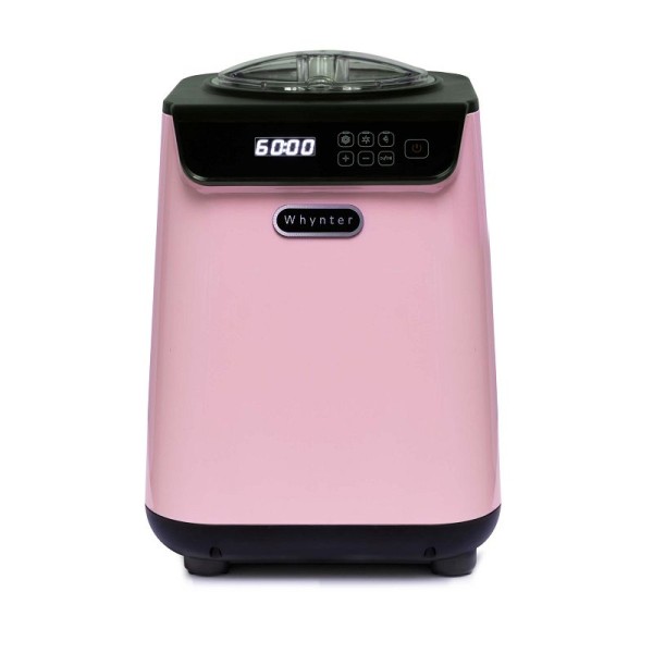 Whynter Compact Upright Automatic Ice Cream Maker with Stainless Steel Bowl, 1.28 Quart, Limited Black Pink Edition, ICM-128BPS