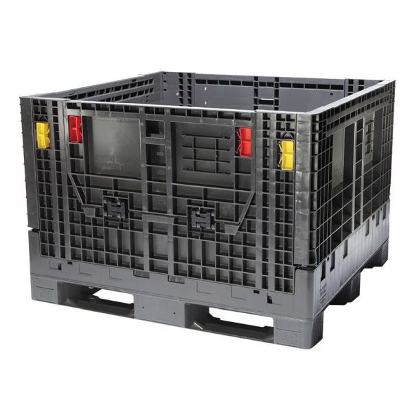 Reusable Transport Packaging 1,800 lbs. Collapsible Bulk Containers, 48 x 45 x 34, Injection Molded, Tare Weight: 99 lbs, CC02-484534-G2BK