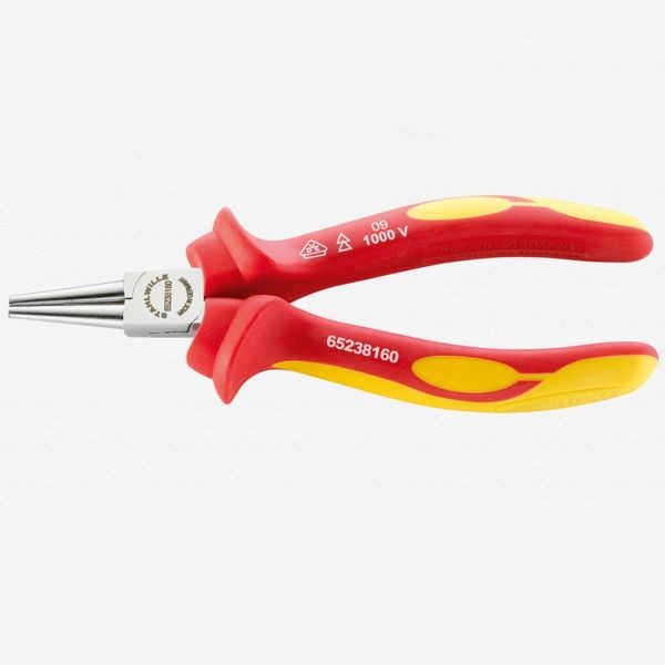 Stahlwille 6523 VDE round nose pliers, short, 160 mm, ST65238160