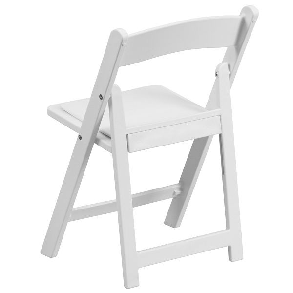 Flash Furniture HERCULES Kids White Resin Folding Chairs with Vinyl Padded Seat, Set of 2, 2-LE-L-1K-GG