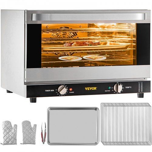 VEVOR Countertop Convection Oven Commercial Toaster Baker Stainless 43Qt 120V, RFXHLM40L110V9SYSV1