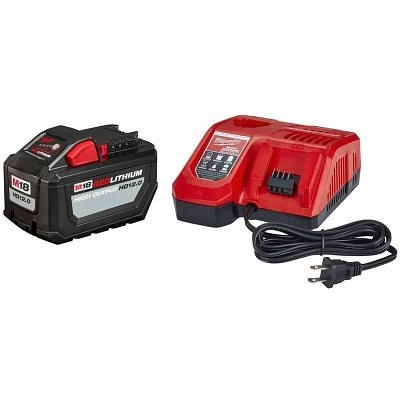 Milwaukee M18 Redlithium High Output HD12.0 Battery Pack with Rapid Charger, 48-59-1200