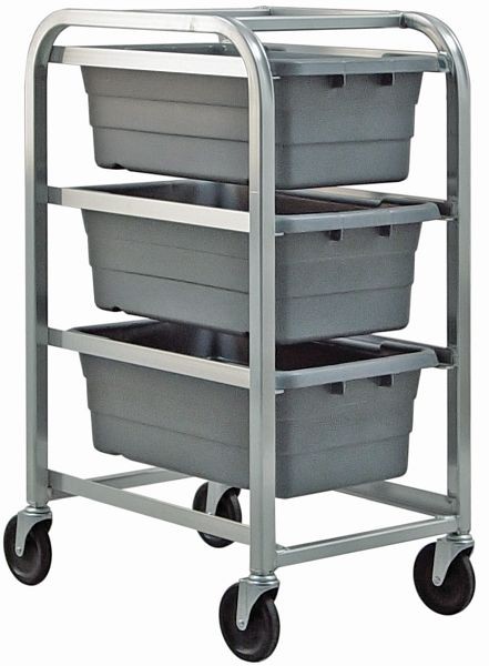 Quantum Storage Systems Tub Rack, mobile, 60 lb. weight capacity per bin, end loading, holds (3) TUB2516-8 gray tubs (included), TR3-2516-8GY