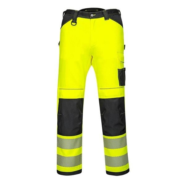 Portwest PW3 Hi-Vis Women's Stretch Work Pants, Yellow/Black, 26, Regular, PW385YBR26