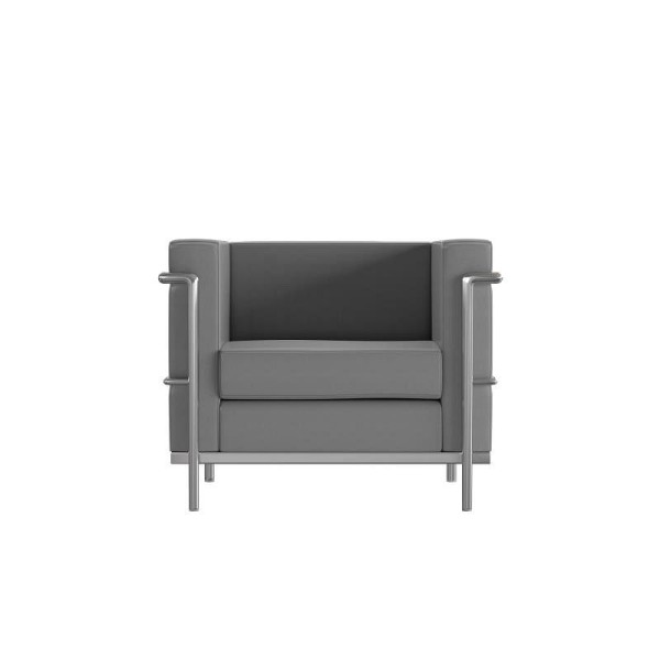 Flash Furniture Hercules Regal Series Contemporary Gray LeatherSoft Chair with Encasing Frame, ZB-REGAL-810-1-CHAIR-GY-GG