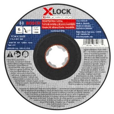 Bosch 6 Inches x 1/16 Inches X-LOCK Arbor Type 1A (ISO 41) 60 Grit Fast Metal/Stainless Cutting Abrasive Wheel, 2610057560