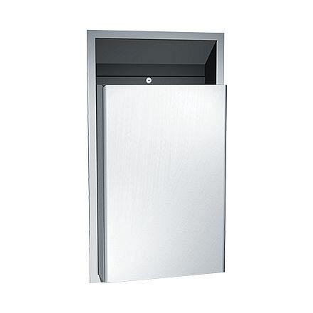 ASI Waste Receptacle (1/2" Projection, 7-1/2" Recess) - Semi-Recessed, 12 Gallons, 10-0458-CX