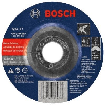 Bosch 4-1/2 Inches 1/4 Inches 7/8 Inches Arbor Type 27 30 Grit Grinding Abrasive Wheel, 2610065830