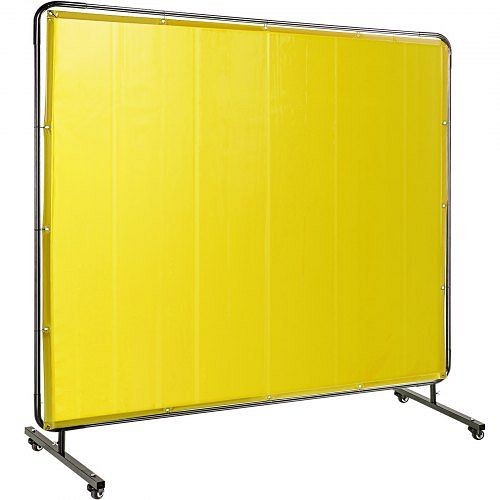 VEVOR Welding Curtain Welding Screens 6' x 8' Flame Retardant Vinyl with Frame Yellow, GBHJCL6X8DKJYL001V0