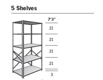 Deluxe 36 x 36 Standard Open Shelving units with 5 Shelves, Beaded Front, OB5-36