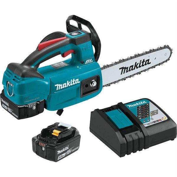 Makita 18V LXT 5.0 Ah Brushless Cordless 10" Top Handle Chain Saw Kit, XCU06T