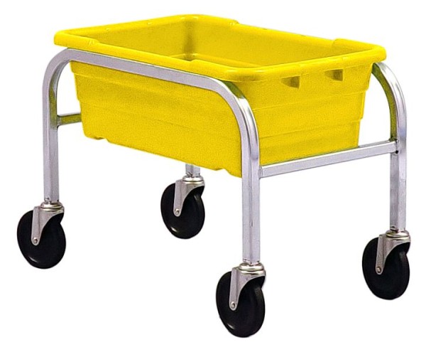 Quantum Storage Systems Tub Rack, mobile, 60 lb. weight capacity per bin, end loading, holds (1) TUB2516-8 yellow tubs (included), TR1-2516-8YL