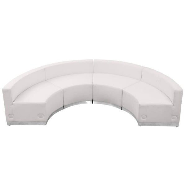 Flash Furniture HERCULES Alon Series Melrose White LeatherSoft Reception Configuration, Fixed Width 105", 4 Pieces, ZB-803-480-SET-WH-GG