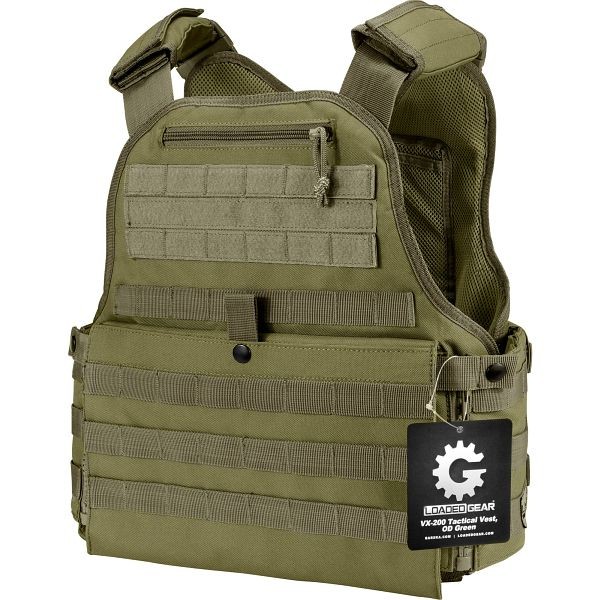 Barska Loaded Gear VX-500 Tactical Vest, OD Green, BI12290