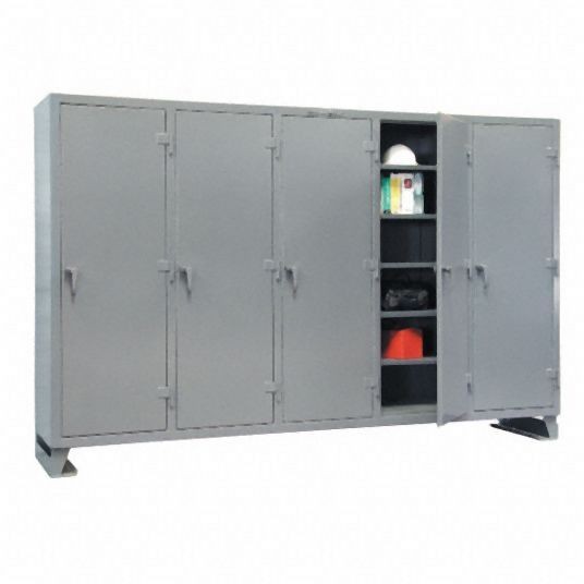 Strong Hold Heavy Duty Storage Cabinet, Gray, 78 in H X 122 in W X 24 in D, Assembled, 25 Cabinet Shelves, 106-MS-2425