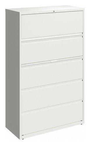Hirsh 42" Wide Five-Drawer Lateral File - White, 23707