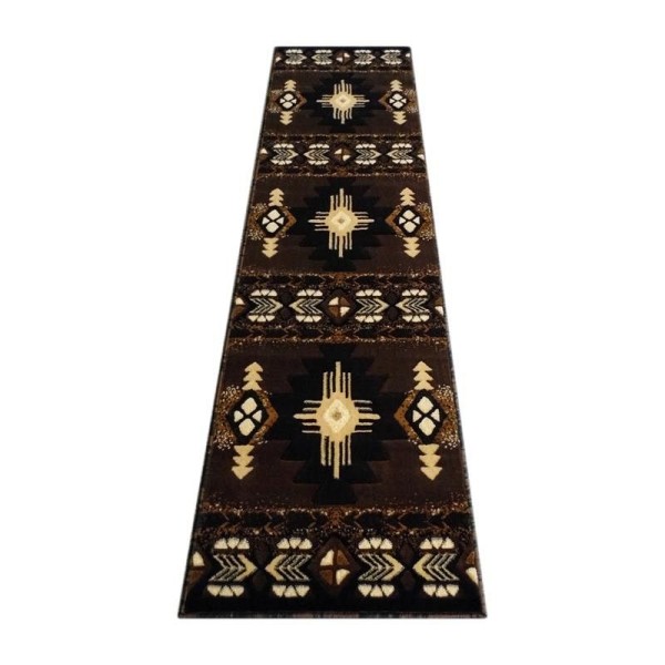 Flash Furniture Mohave Collection 2' x 7' Chocolate Traditional Southwestern Style Area Rug - Olefin Fibers with Jute Backing, ACD-RG209-27-CO-GG