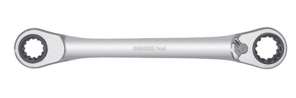 GEDORE red Double-ended ring ratchet spanner 4 in 1, Reversible, AF 10 13 17 19 mm, Straight, Spanner, R07501019, 3300899