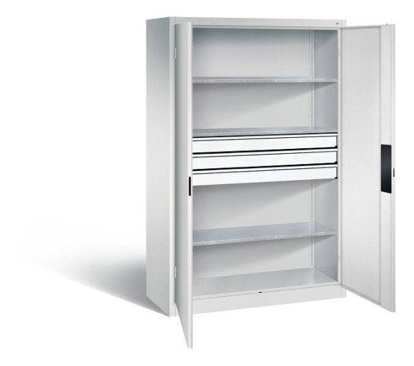 CP Furniture Large capacity tool cabinet for heavy loads, Shelves 2 above, 1 below, H 1950 x W 1200 x D 500 mm, 8931-5230