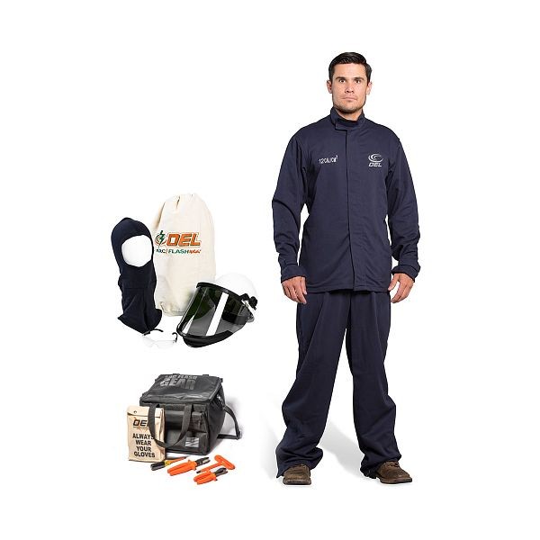 OEL 12 CAL Jacket and Bib Overalls Kit - (Without Gloves) Hard hat with Face Shield, Size: S, AFW12-NJB-S